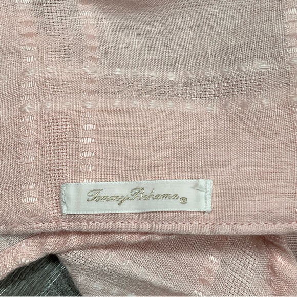 Tommy Bahama Men’s 100%Linen Shirt Button down Size L pink peach - Picture 6 of 6